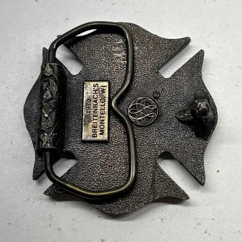 Lot‎ Of 2 - Vintage 1979 & 1989 Fire Department Belt Buckles